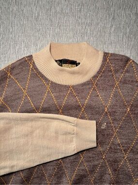 Casablanca Premium 100% Wool Argyle Sweater Size 42
